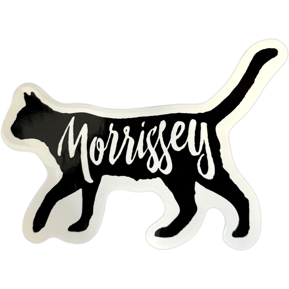 Morrissey - Cat Logo Sticker - Black/White